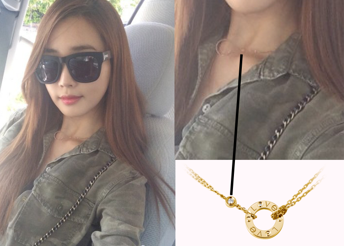 cartier love necklace on person